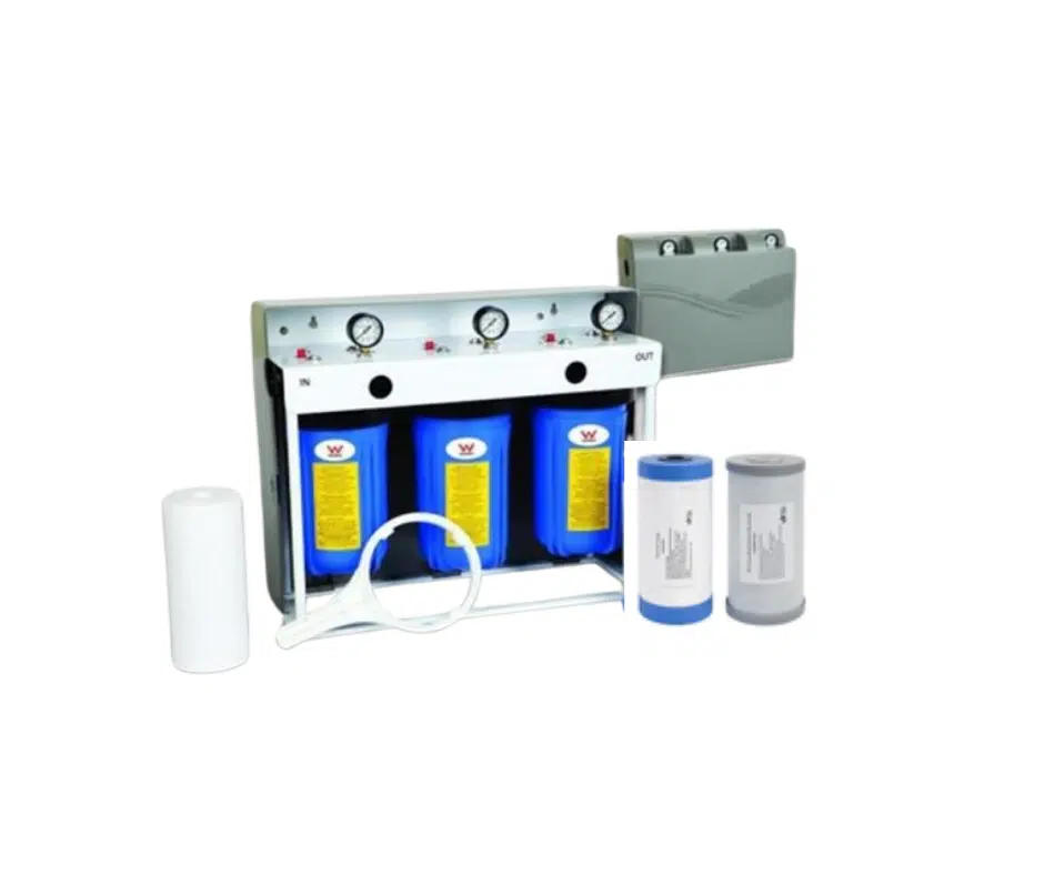 3 Stage 10" Big Blue Whole House Water Filter Softener System