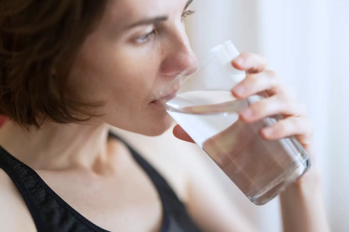 Lady drinking water